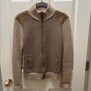 Lauren Ralph Lauren Brown and Tan Sweater Cardigan